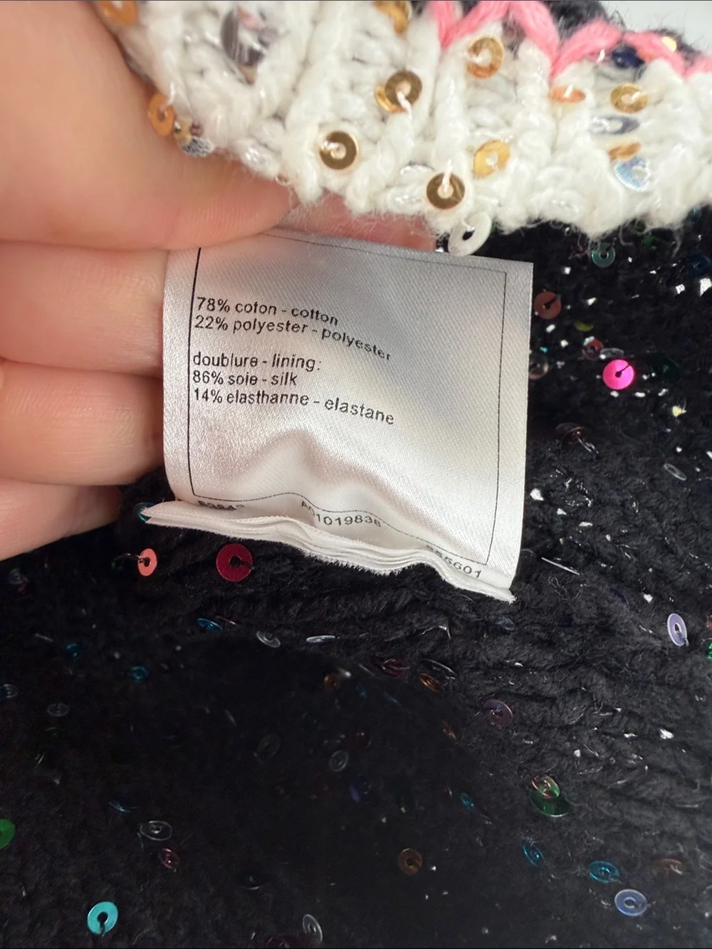 Chanel Sequin Knit Tank Top Black Multicolor CC Size 40 XS S